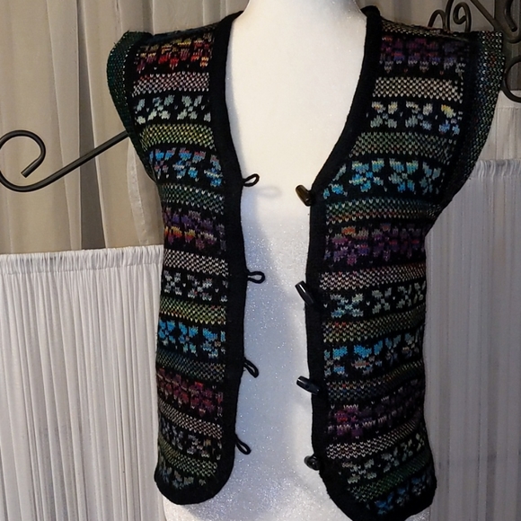 ๐จ๐ฆ Sz M Late 1970's Reversable Knit Vest - Picture 5 of 6